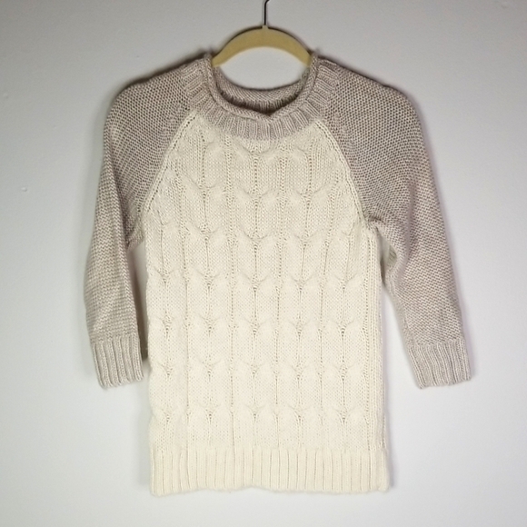 Mossimo cream/Tan cable Knit women's 3/4 length sleeve Sweater size XSmall EUC🎯 - Picture 1 of 7